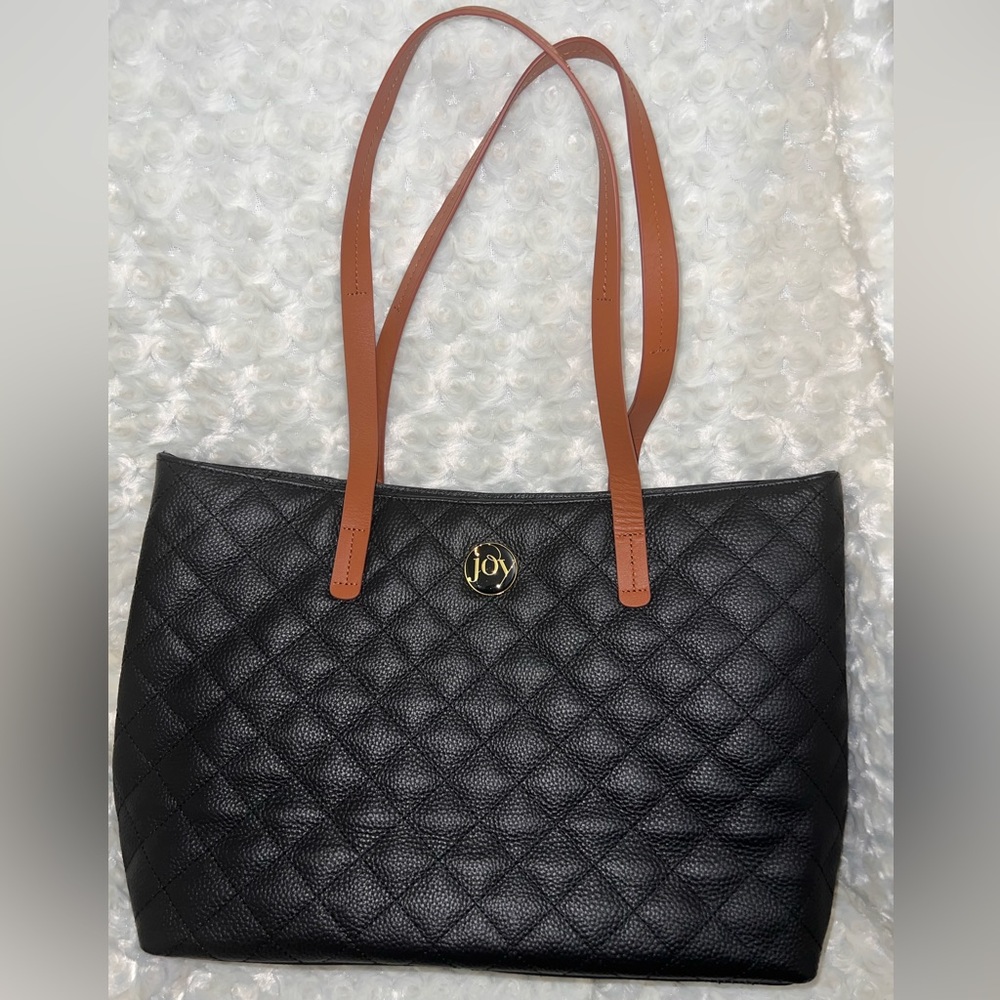 Dark Blue Joy over the shoulder Tote